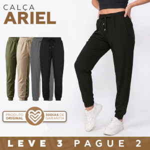 Calça Feminina Ariel em Malha Seda Gelo — Kit 3 Calças