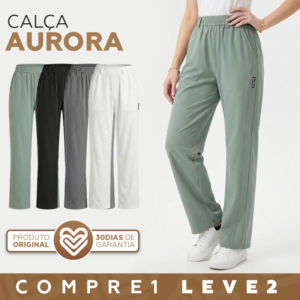 Calça Feminina Aurora em Malha Seda Gelo — Kit 3 Calças